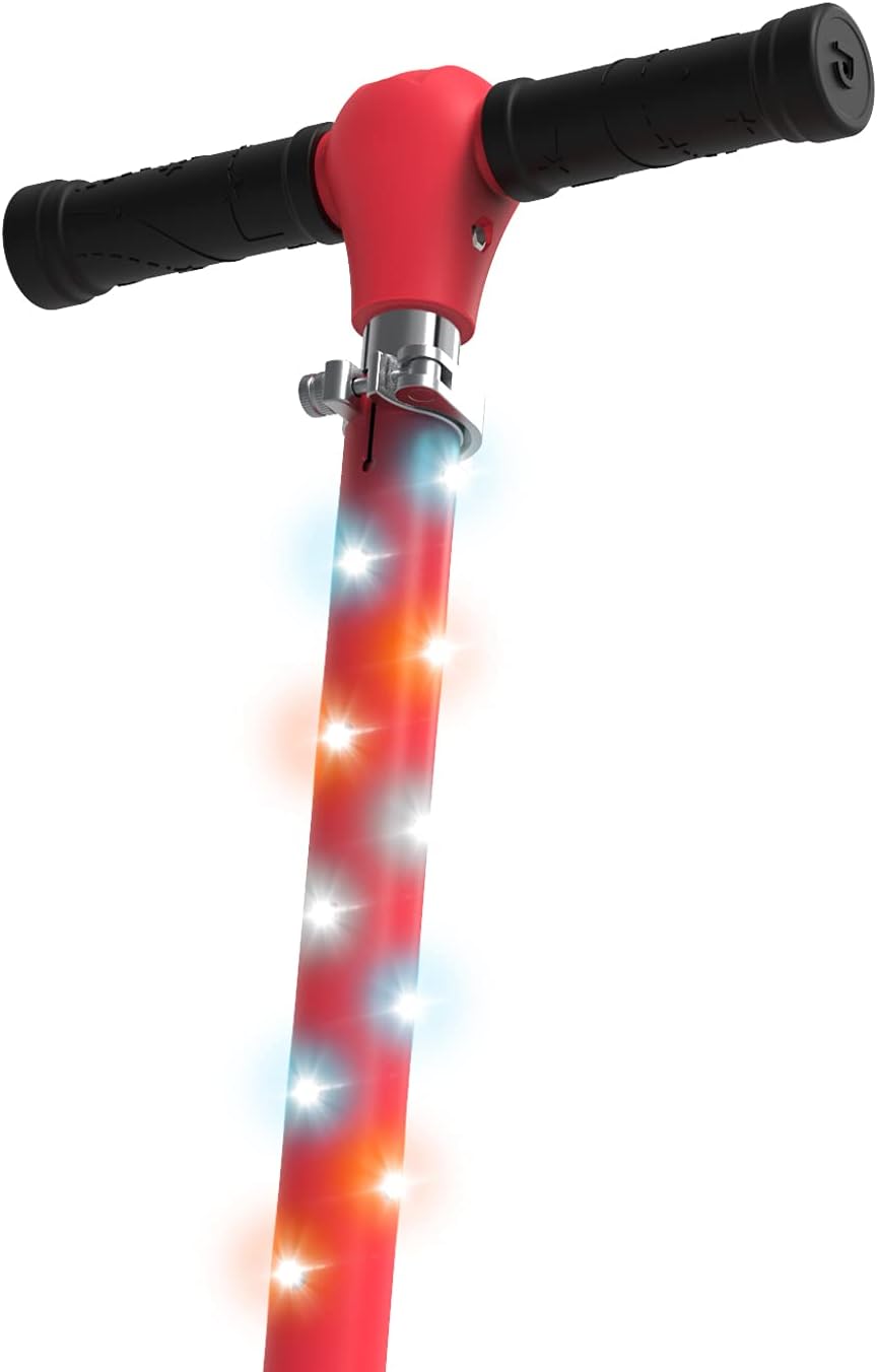 Jetson 2-Wheel Light-Up Kick Scooter, Light Up Deck and Wheels, Height Adjustable Handlebar, Rear Brake, Easy-Folding Mechanism, 4 or 6 inch wheels