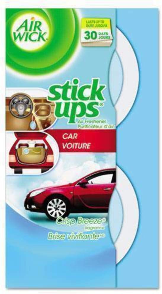 Air Wick Stick Ups Car Air Freshener, Crisp Breeze, 2ct (Packaging May Vary)