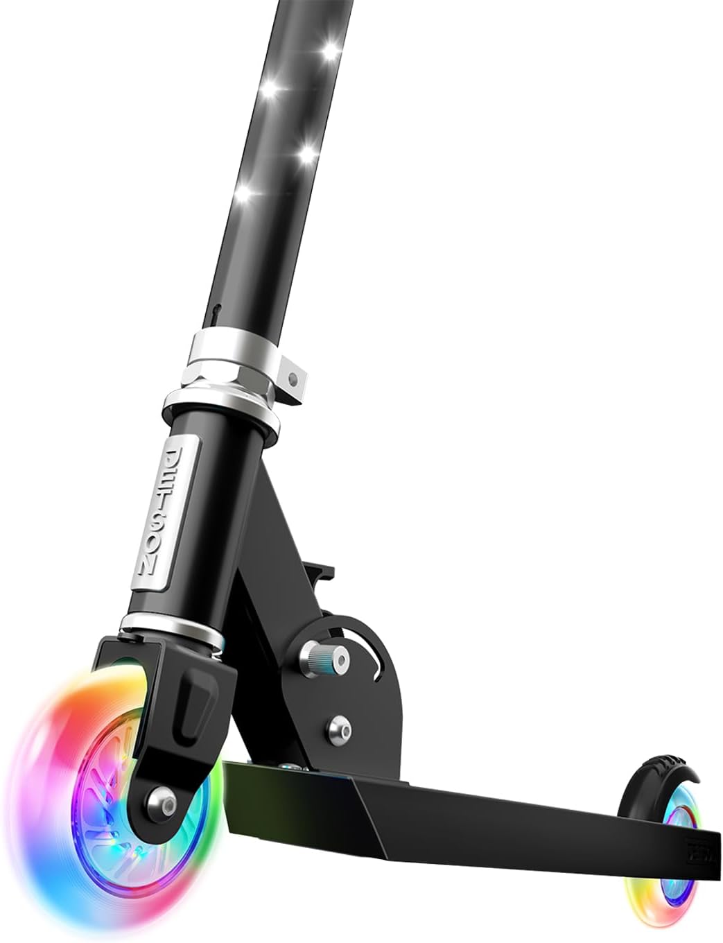 Jetson 2-Wheel Light-Up Kick Scooter, Light Up Deck and Wheels, Height Adjustable Handlebar, Rear Brake, Easy-Folding Mechanism, 4 or 6 inch wheels
