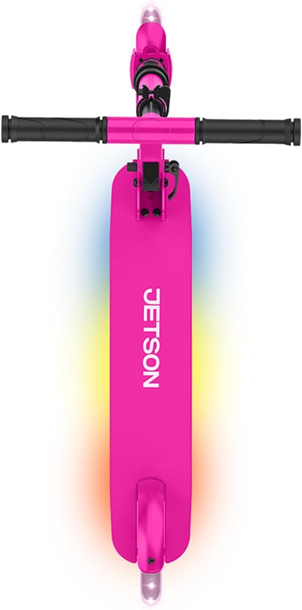 Jetson 2-Wheel Light-Up Kick Scooter, Light Up Deck and Wheels, Height Adjustable Handlebar, Rear Brake, Easy-Folding Mechanism, 4 or 6 inch wheels