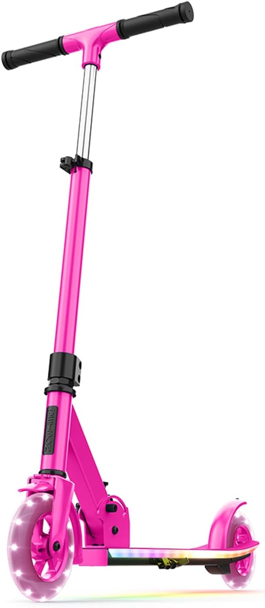 Jetson 2-Wheel Light-Up Kick Scooter, Light Up Deck and Wheels, Height Adjustable Handlebar, Rear Brake, Easy-Folding Mechanism, 4 or 6 inch wheels