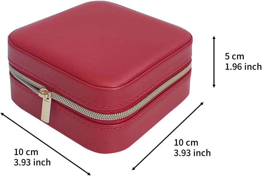 TRODANCE Jewelry Travel Case with Mirror,Small Travel Jewelry Organizer, Portable Jewelry Box Travel Mini Organizer Portable Display Storage Box For Rings Earrings Necklaces (White)