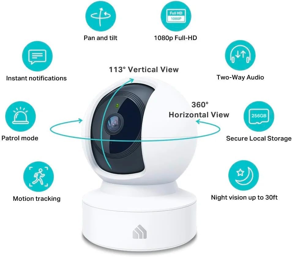 Kasa Smart Indoor Pan-Tilt Home Security Camera, 1080p HD Dog Camera w/Night Vision, Motion Detection for Baby & Pet Monitor, Cloud & SD Card Storage, Works w/ Alexa & Google Home, 2.4G WiFi (EC71)