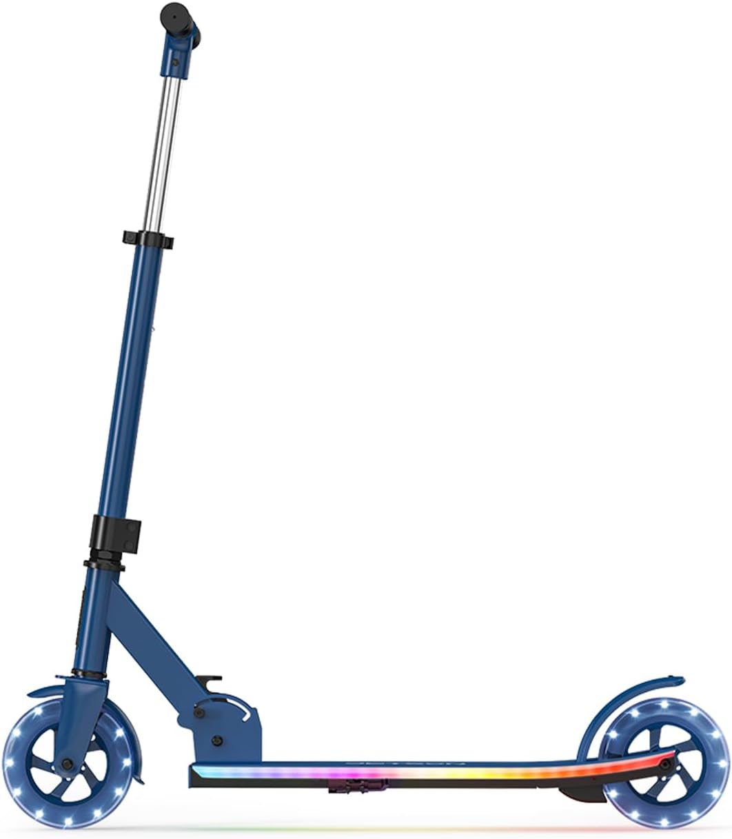 Jetson 2-Wheel Light-Up Kick Scooter, Light Up Deck and Wheels, Height Adjustable Handlebar, Rear Brake, Easy-Folding Mechanism, 4 or 6 inch wheels
