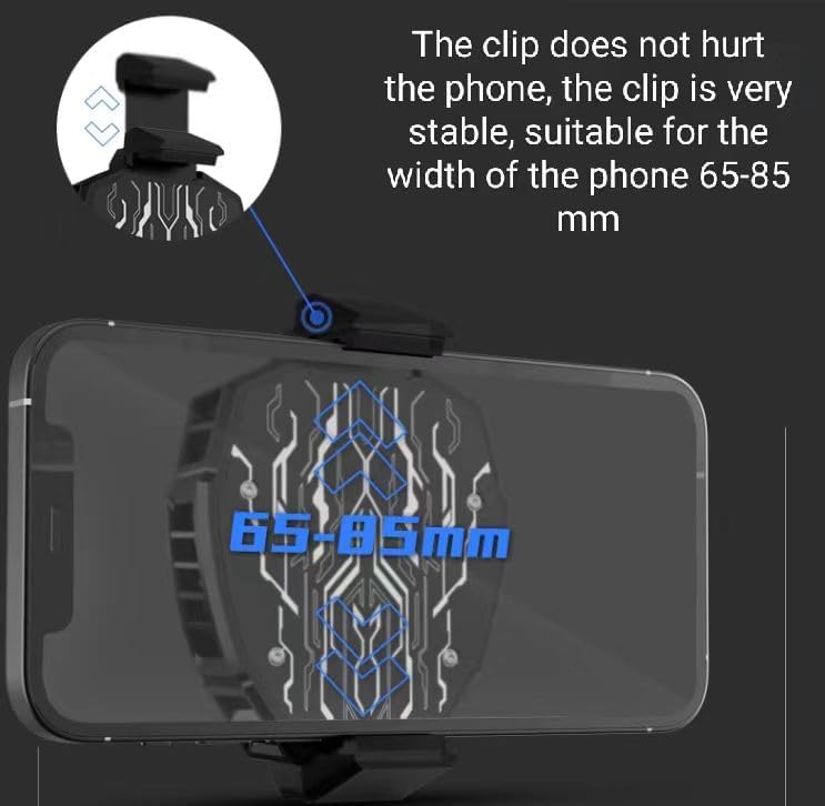 Phone Cooler for Tiktok Live Streaming, Mobile Gaming.Fast Cooling Cell Phone Refrigerator with Customized RGB Lighting, LED Temperature Display