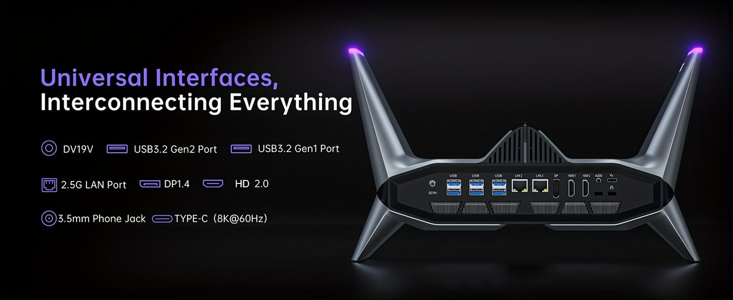 ACEMAGIC STARSHIP M2A Gaming Mini PC I7-12700H (up To 4.7GHz) GeForce RTX 3060M (12GB) 32GB RAM DDR5 1TB PCIe3.0*4 SSD WiFi 6 BT5.2 Dual 2.5G LAN 8K Four Display USB4 Logo Projection