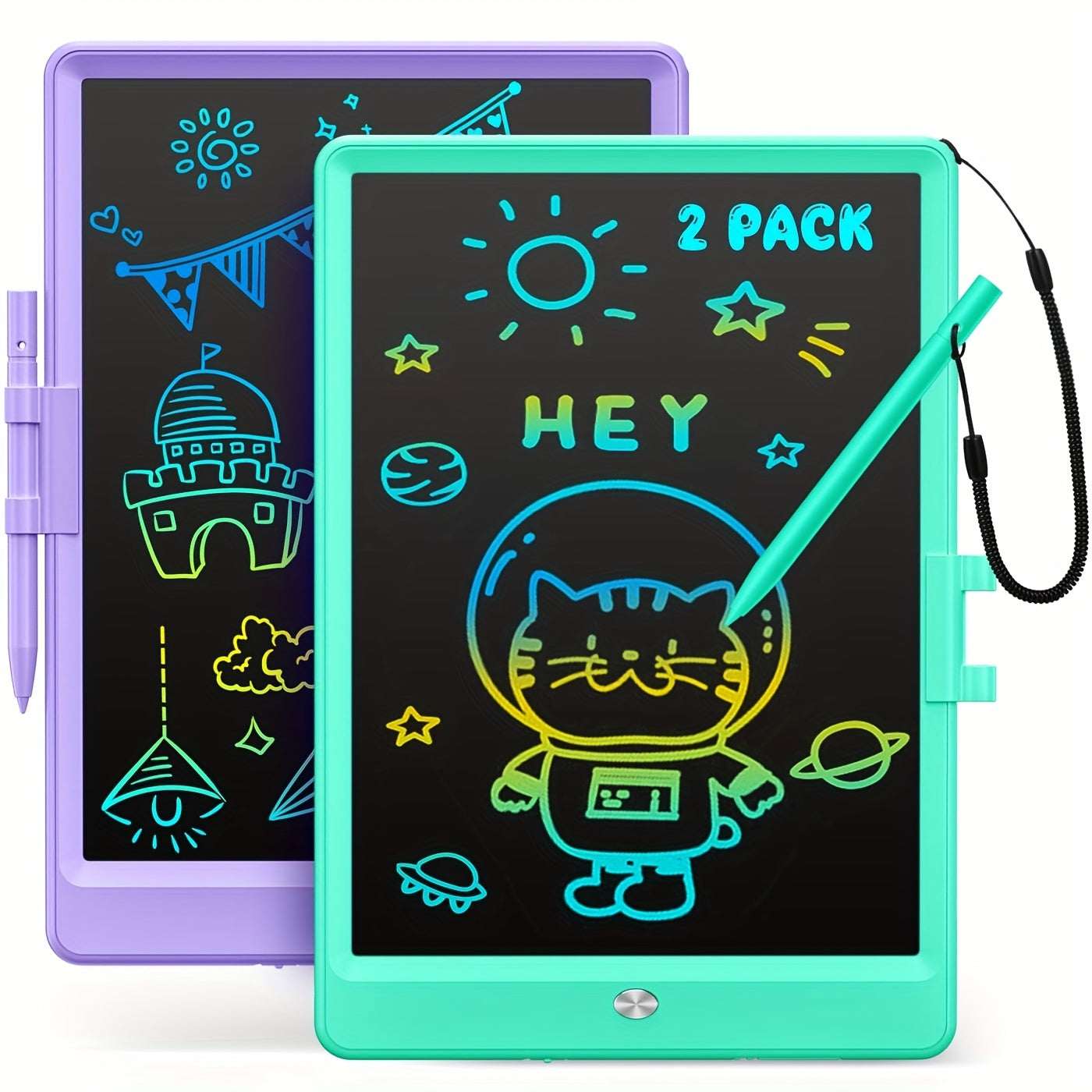 2pcs LCD Writing Board 8.5 Inches, Toys 3 4 5 6 7 8 9 10 Year Old Boys And Girls, Color Graffiti Board Drawing Board, Gifts For Boys Learning To Walk 3-12 Years Old, Memo Board, Drawing Board