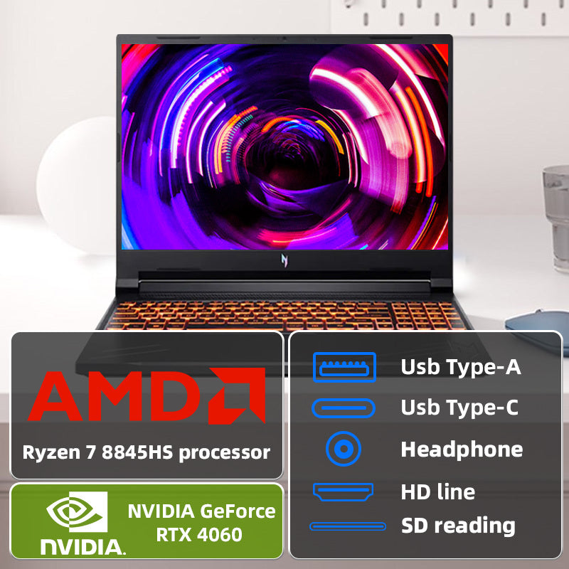 Acer Nitro V 16'' Gaming Laptop, 165Hz Display, AMD Ryzen 7 8845HS, NVIDIA GeForce RTX 4060, 32GB DDR5 RAM, 2TB SSD, Wi-Fi 6, Windows 11 Home, with Wireless Mouse-White