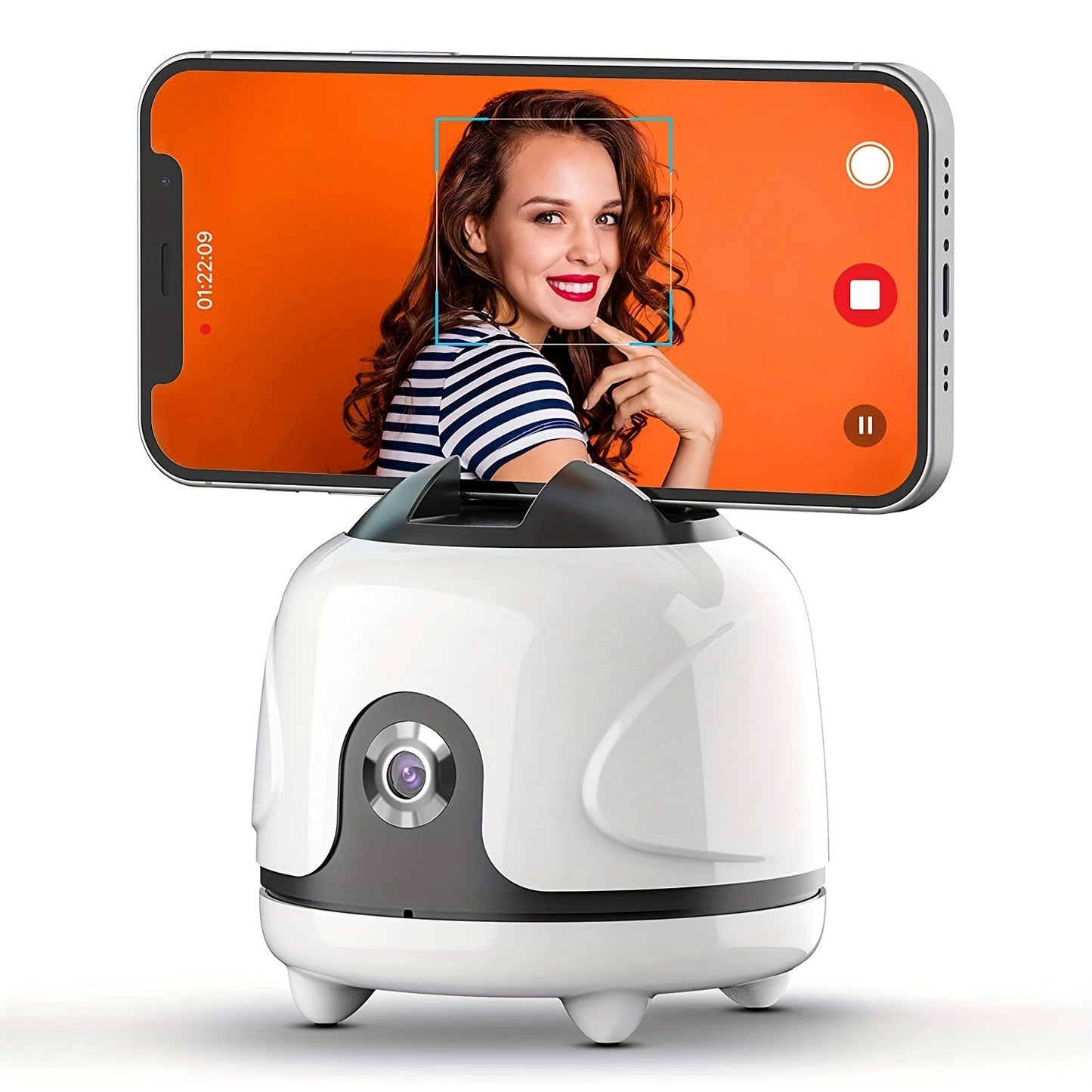 360° Auto-Rotating Face Tracking Tripod, USB Rechargeable Smart Phone Gimbal