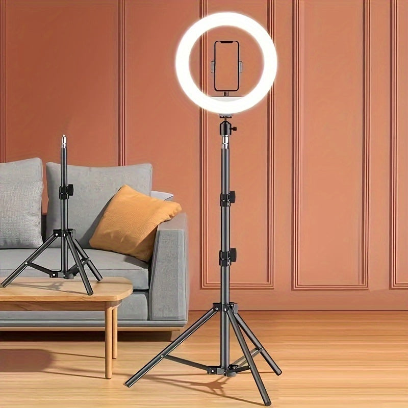 10" LED Ring Selfie Light with Mobile Phone Tripod Set