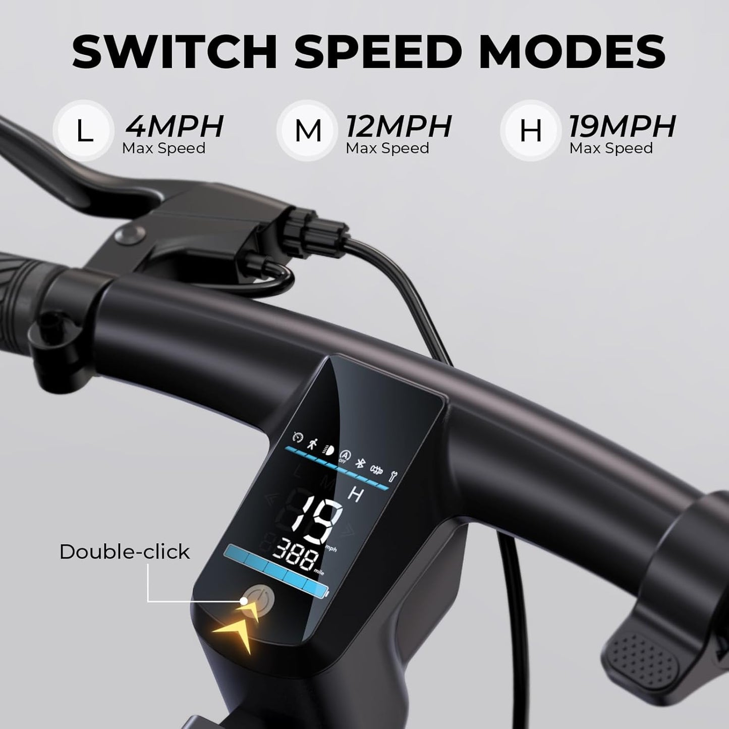 SISIGAD Electric Scooter Adults 8.5 Inch Tires, 300W Motor Peak 500W, Max 19 Mph Speed, 15 Miles Long Range, Portable Folding E-Scooter for Commuting with Dual Brakes, APP Control, Slate Gray