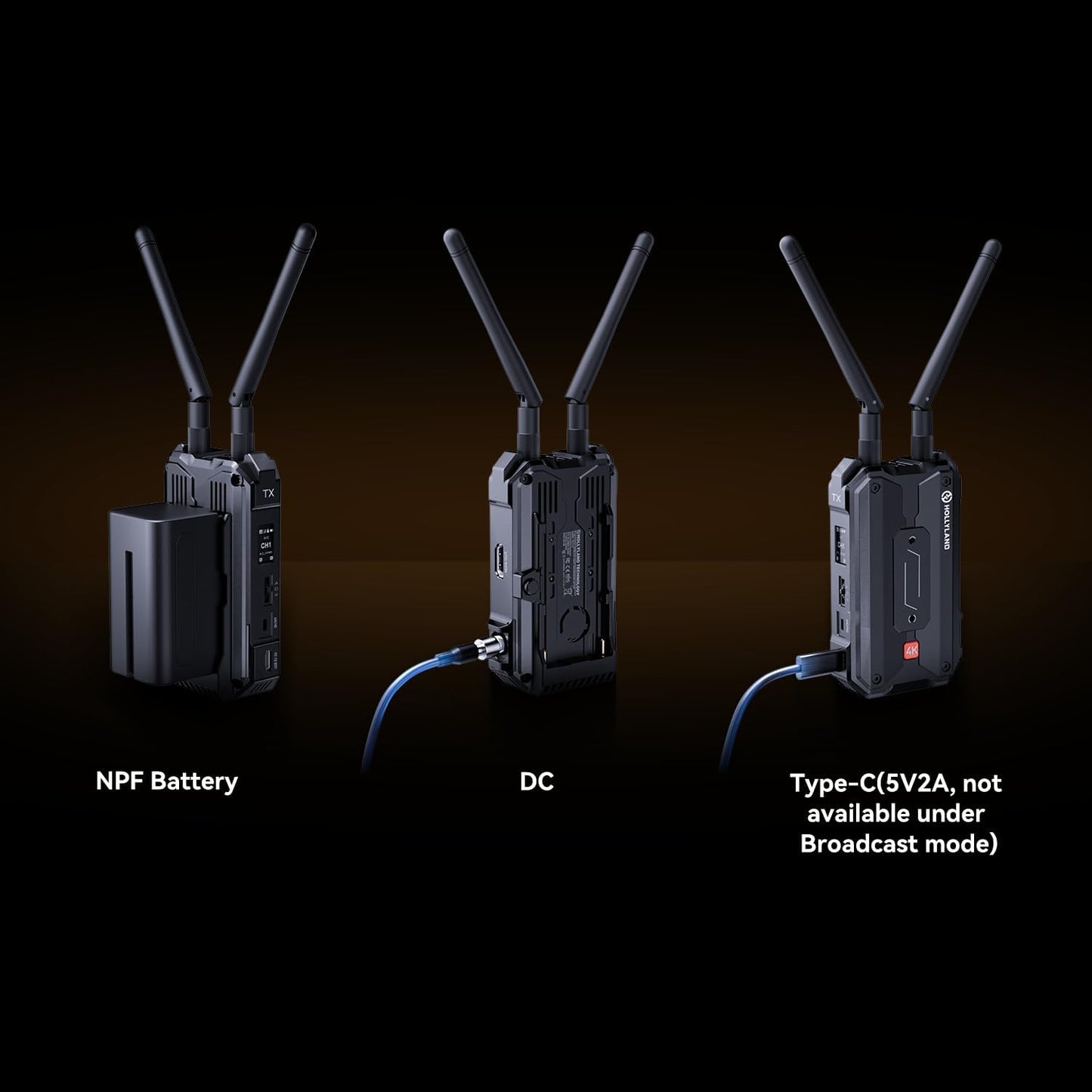 Hollyland Pyro H Wireless HDMI Video Transmission System, Dual-Band 4K30/1080p60 1300ft Los Range 60ms Latency, Up to 4 Receiver, Smart Channel Scan, UVC Live Stream (1TX 1RX)