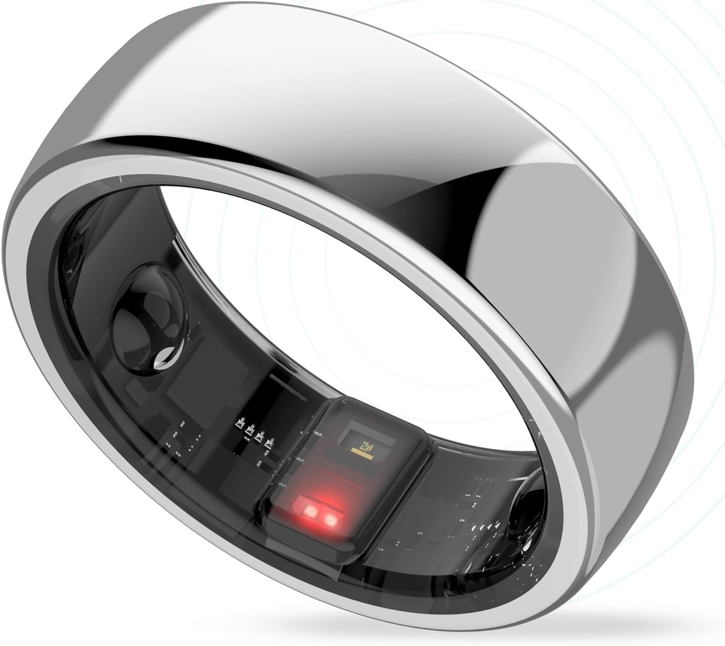 Aabo AI Smart Ring for Men & Women | Fitness Tracking - 32 Modes | Sleep & Stress Monitoring | Titanium Ring | No App Subscription | IP68 Water Resistant | Upto 7-Day Battery Life |Black, Size 11