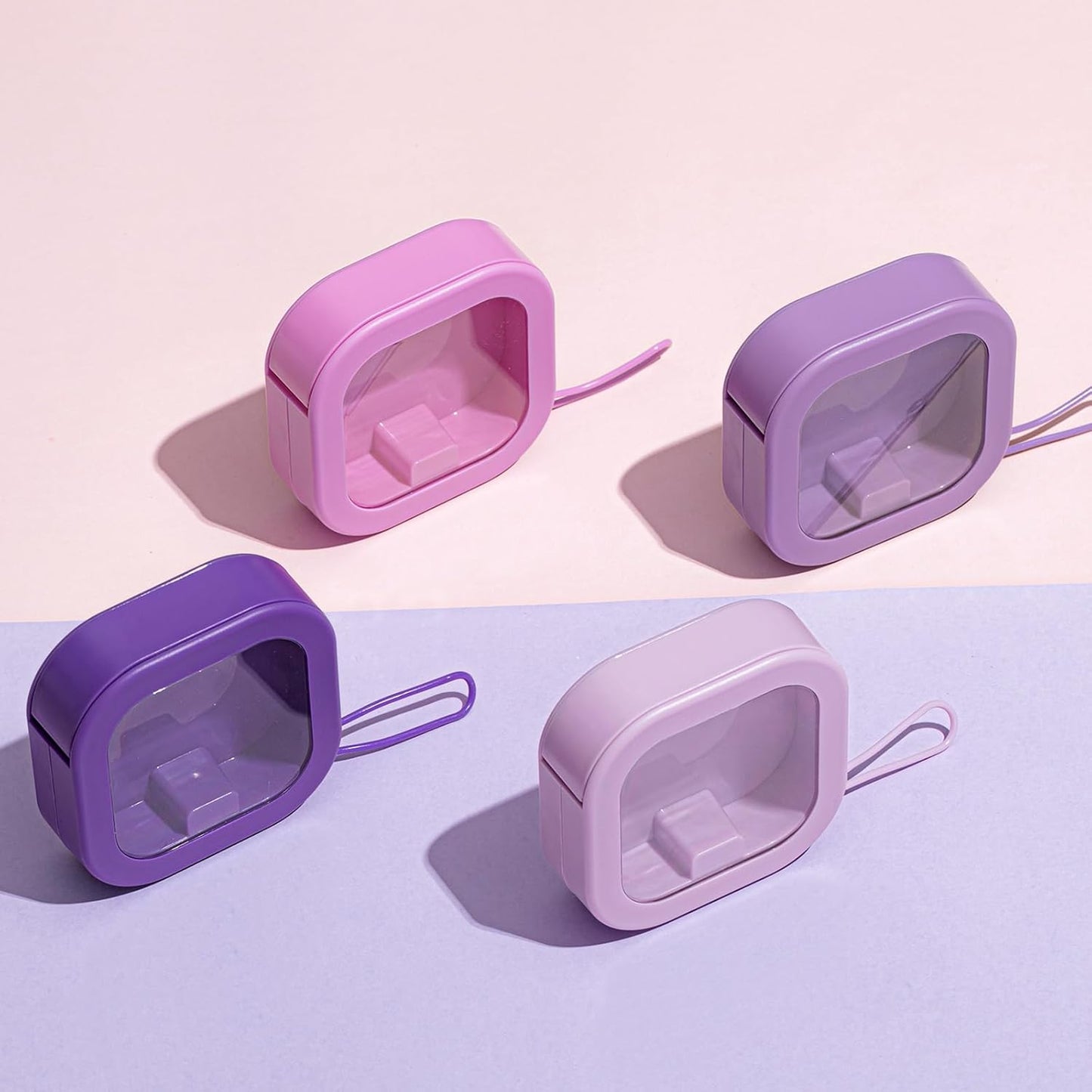 Kathfly 4 Pcs White Hair Tie Organizer Portable Hair Accessory Storage Containers Stackable Hair Tie Bobby Pin Holder Home Cotton Swab Dispenser Hair Accessories Jewelry Organizer Box
