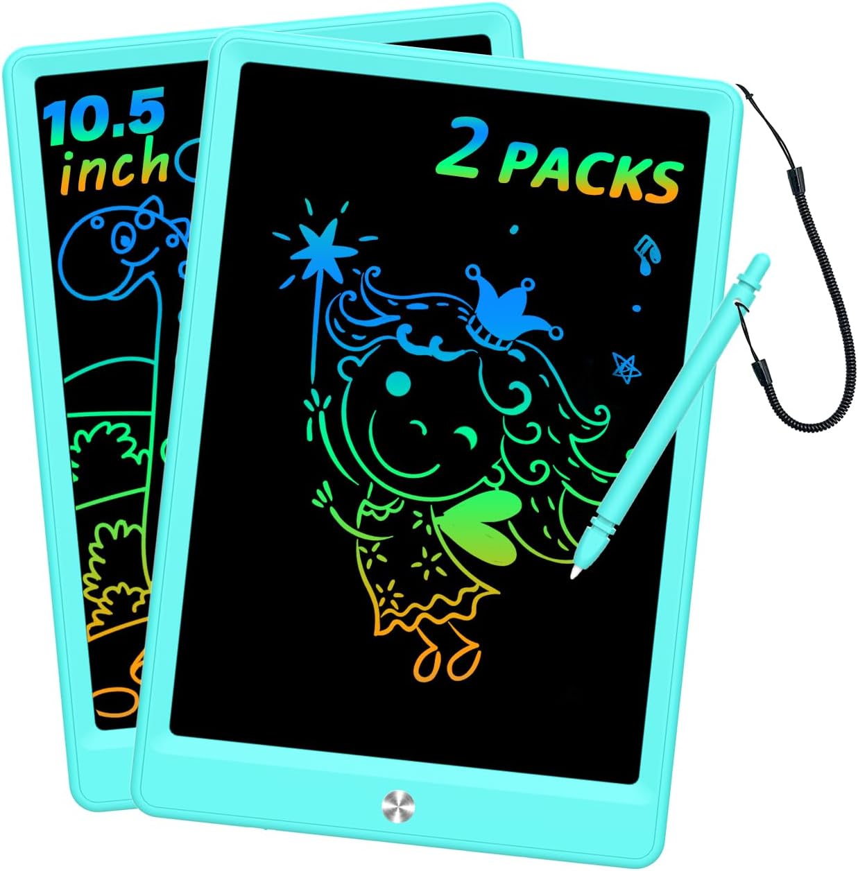 BUKEBU LCD Writing Tablet Doodle Board,10.5 inch Colorful Drawing Pad,Electronic Drawing Tablet, Drawing Pads,Travel Gifts for Kids Ages 3 4 5 6 7 8 Year Old Girls Boys (Blue)