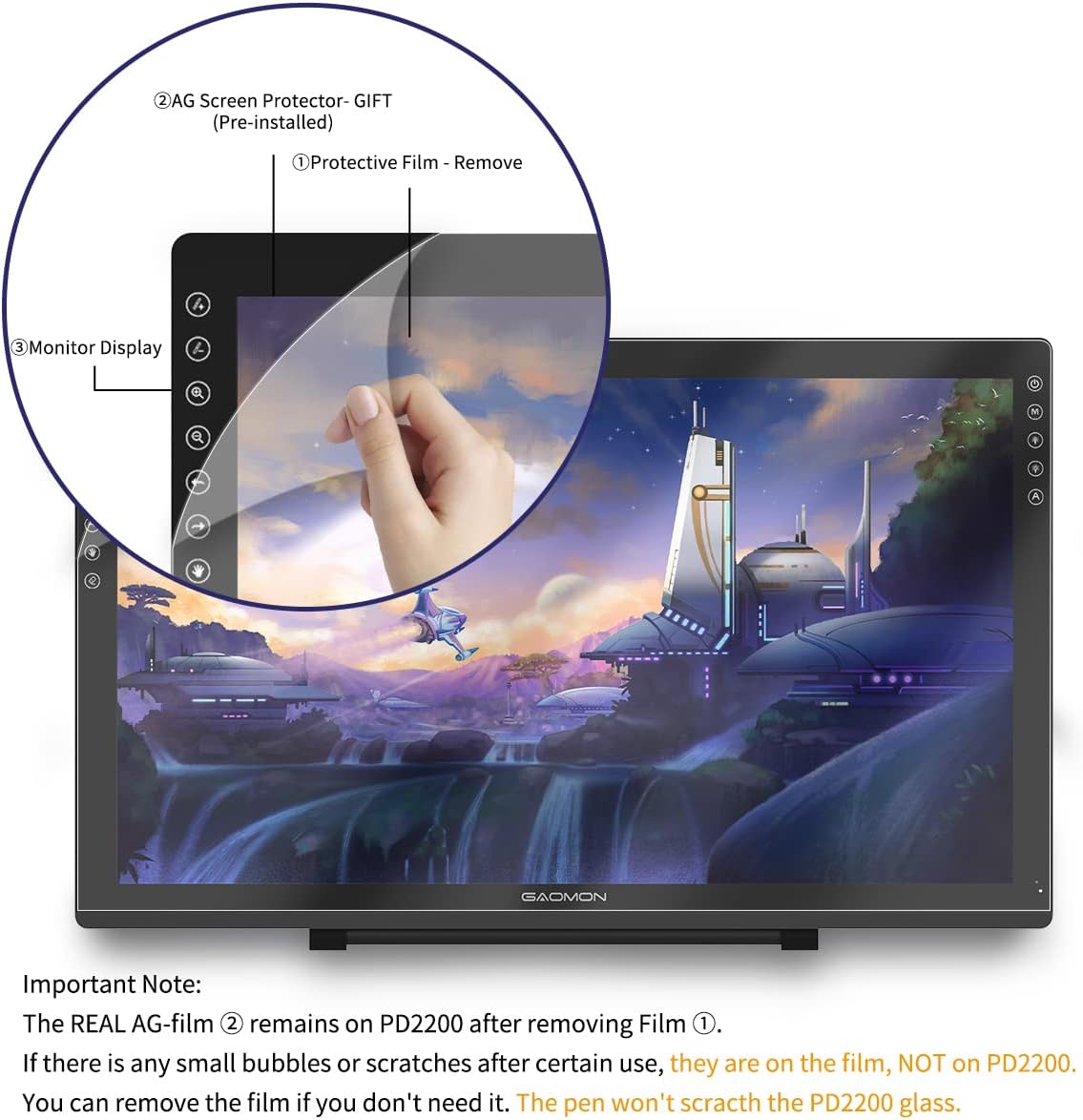 Drawing Tablet with Screen GAOMON PD1561 Drawing Monitor Art Tablet with Adjustable Stand, 10 Shortcut Keys, Tilt Support, Battery-Free Pen, 15.6-inch Graphics Tablet for Mac, Windows PC