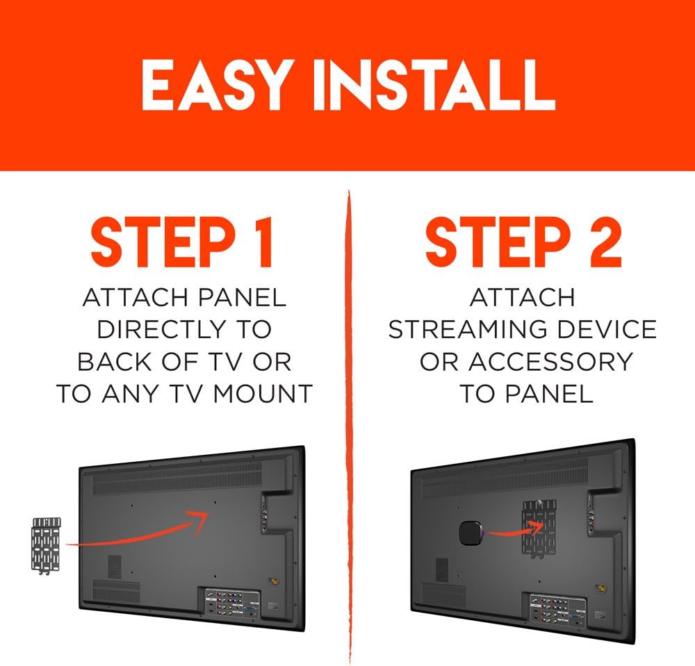 Universal Streaming Device Mount Holds Media Devices Up to 3lbs Securely Behind Flat Screen TVs - Compatible with Apple TV, Roku, Amazon Fire TV, TiVo Mini, and More - Echo-SDMU