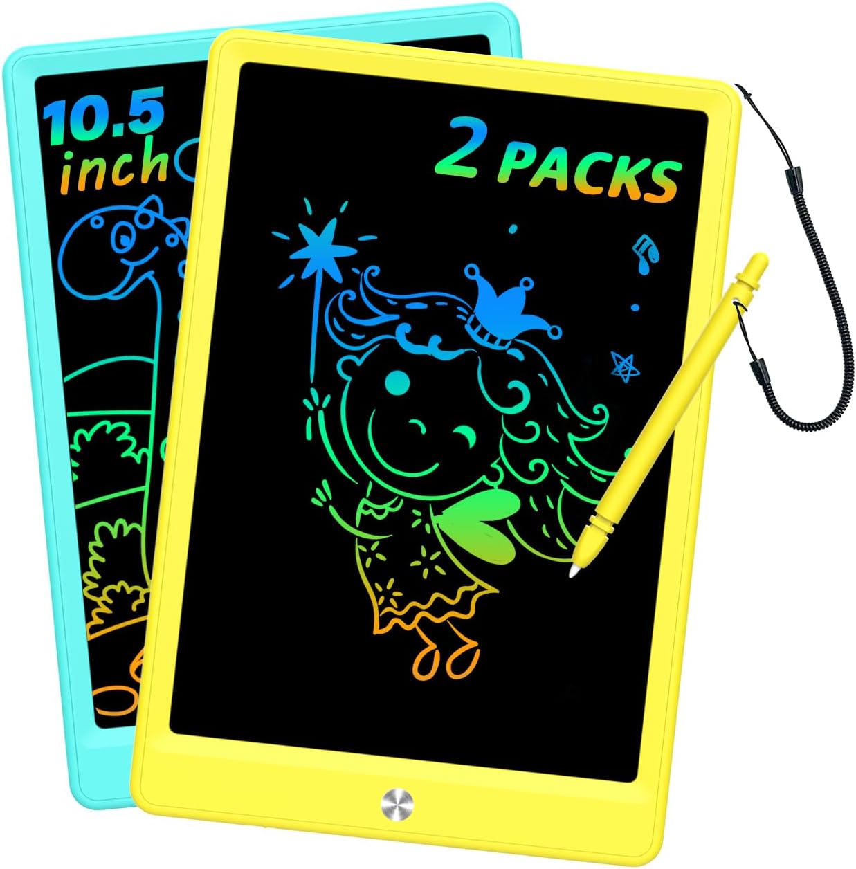 BUKEBU LCD Writing Tablet Doodle Board,10.5 inch Colorful Drawing Pad,Electronic Drawing Tablet, Drawing Pads,Travel Gifts for Kids Ages 3 4 5 6 7 8 Year Old Girls Boys (Blue)