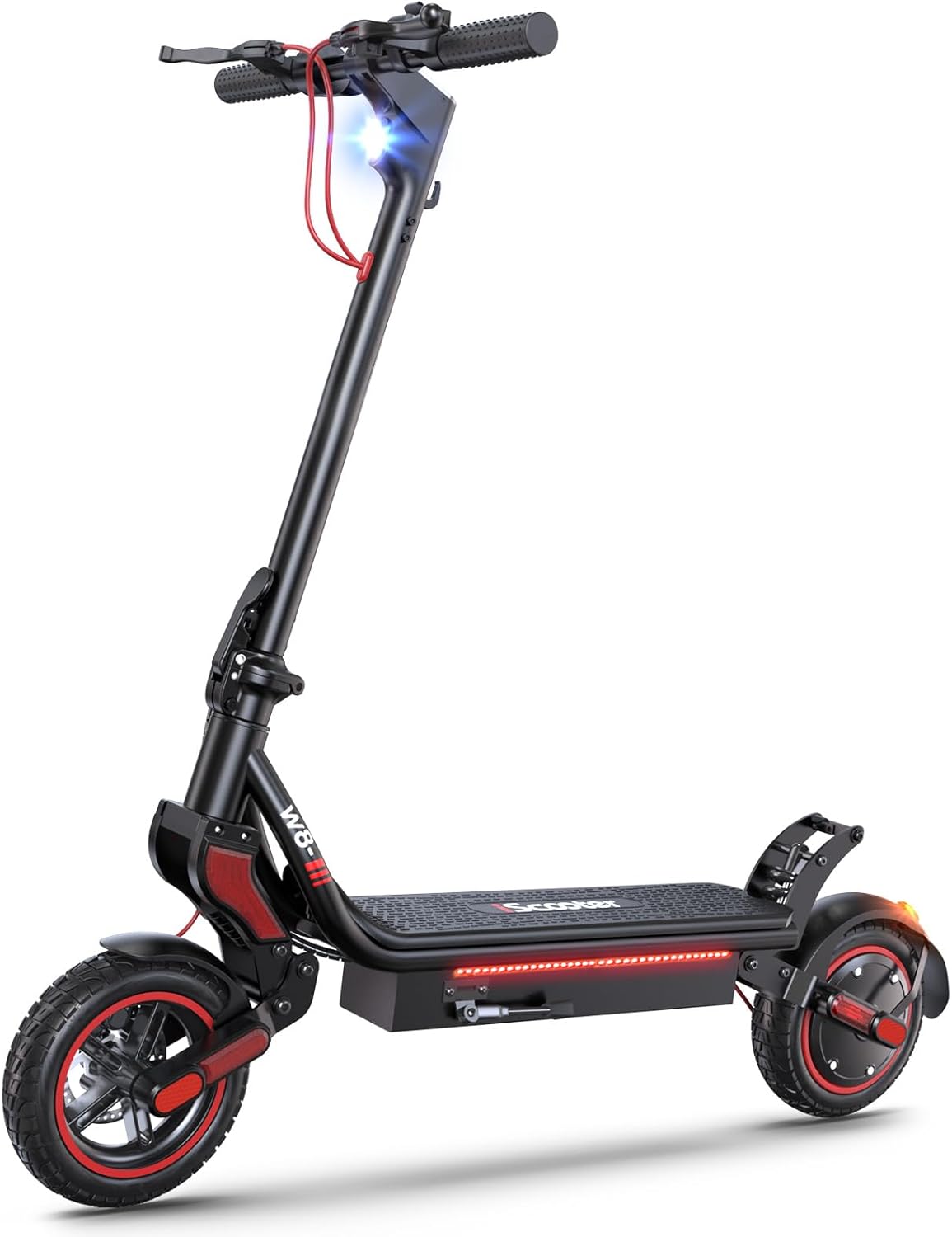 iScooter Electric Scooter, Top Speed 22/25 MPH E-Scooter Up to 18/25 Miles Range, Folding Commuting Electric Scooter for Adults with Turn Signal-360 ° Lighting - 8.5/9.3" Tires/264 Lbs Load W7 & W8