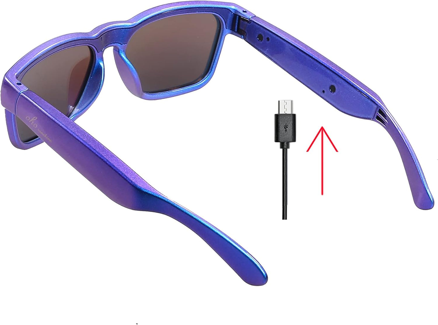 OhO Smart Glasses,Safety Glasses with Bluetooth Speaker,Indoor/Outdoor UV Protection and Voice Control,Unisex(Blue Light Lens)