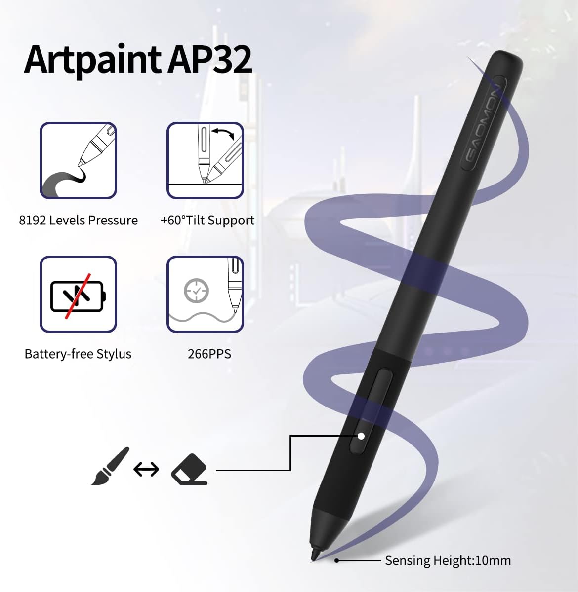Drawing Tablet with Screen GAOMON PD1561 Drawing Monitor Art Tablet with Adjustable Stand, 10 Shortcut Keys, Tilt Support, Battery-Free Pen, 15.6-inch Graphics Tablet for Mac, Windows PC