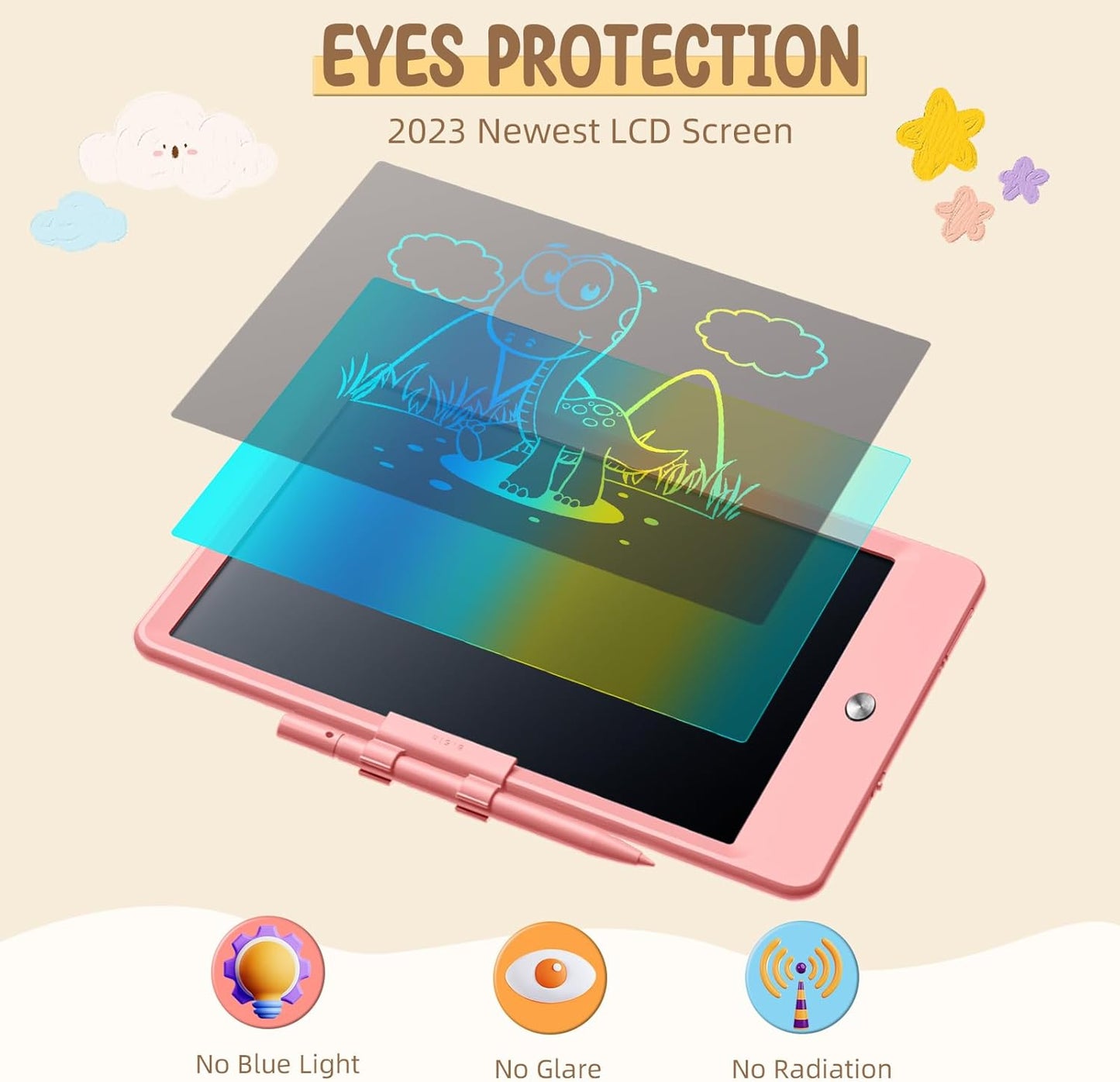 Kidopire LCD Writing Tablet, 2Pack Reusable Drawing Pad for Kids, Colorful Doodle Board Kids Drawing Tablet, Educational Toddler Girl Toys, Birthday Gift Ideas for 3 4 5 6 7 8 Year Old Kids