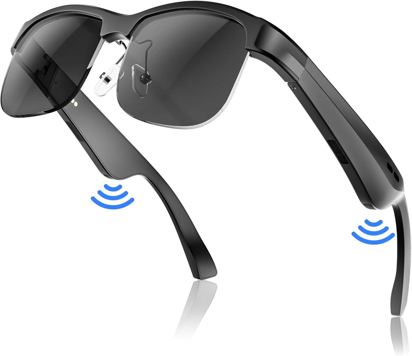 GAXABI Smart Glasses, Polarized Bluetooth Sunglasses, Built-in Mic & Speakers, Voice Assistant, UV Protection, Bluetooth Glasses for Office, Driving, Cycling Outdoor Sports