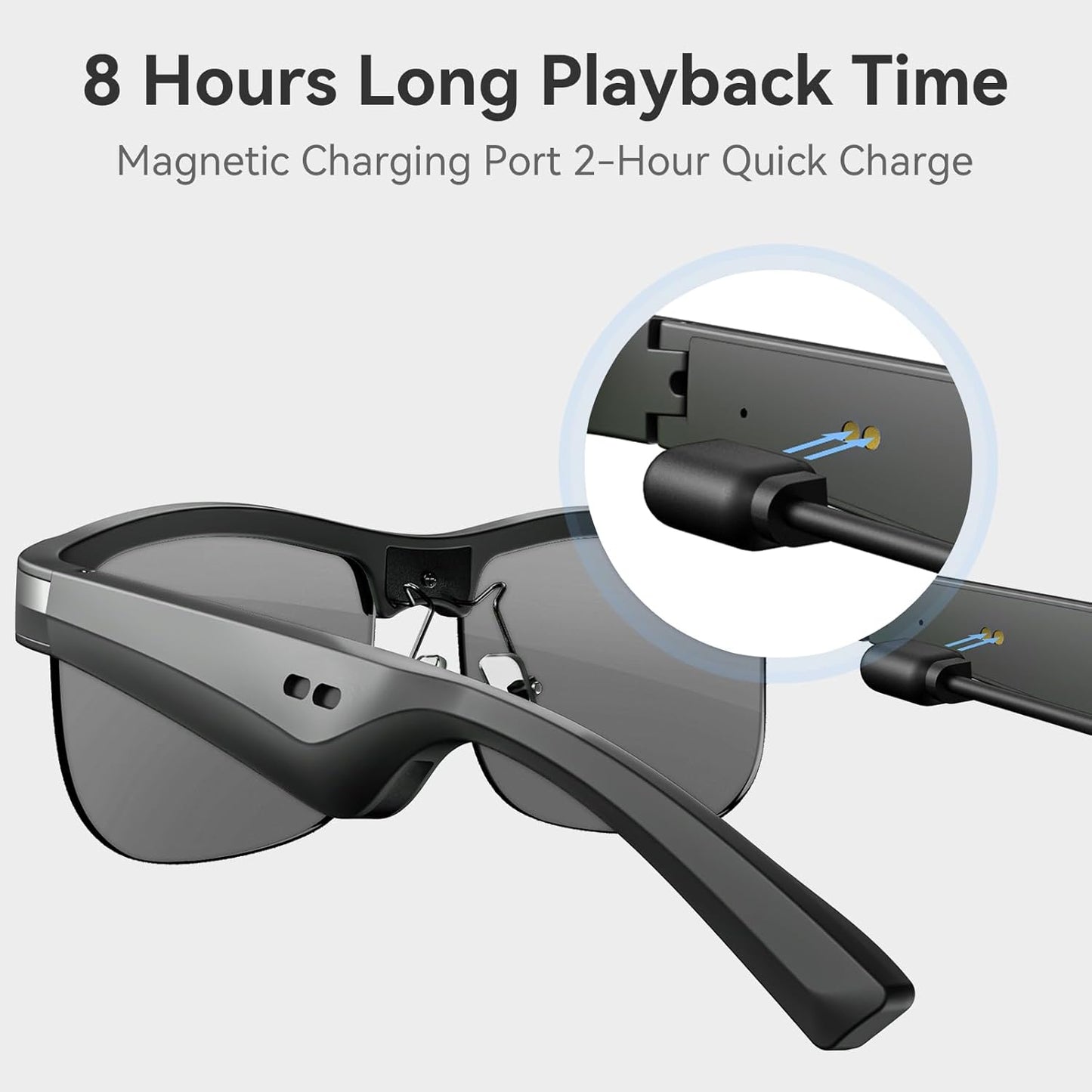 GAXABI Smart Glasses, Polarized Bluetooth Sunglasses, Built-in Mic & Speakers, Voice Assistant, UV Protection, Bluetooth Glasses for Office, Driving, Cycling Outdoor Sports