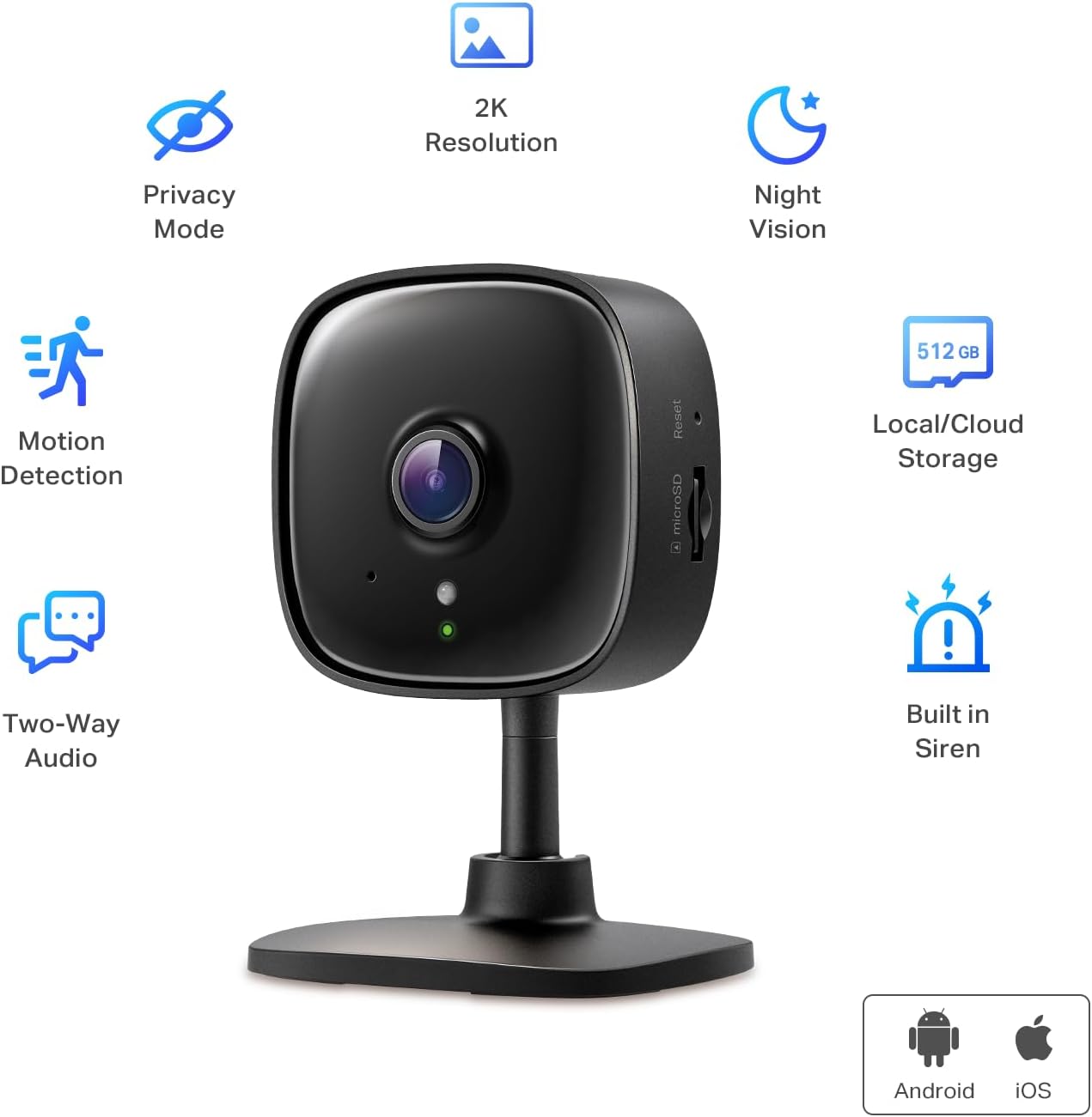 TP-Link Tapo 2K Security Camera for Baby Monitor, Dog Camera w/Motion Detection, 2-Way Audio Siren, Night Vision, Cloud & SD Card Storage, Works w/Alexa & Google Home, 4-Pack (Tapo C110P4)