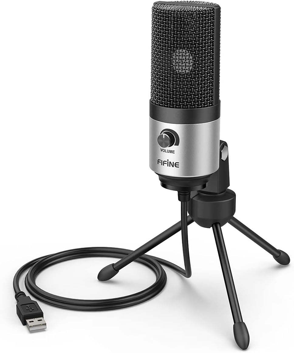 FIFINE USB Microphone, Metal Condenser Recording Microphone for Laptop MAC or Windows Cardioid Studio Recording Vocals, Voice Overs,Streaming Broadcast and YouTube Videos-K669B