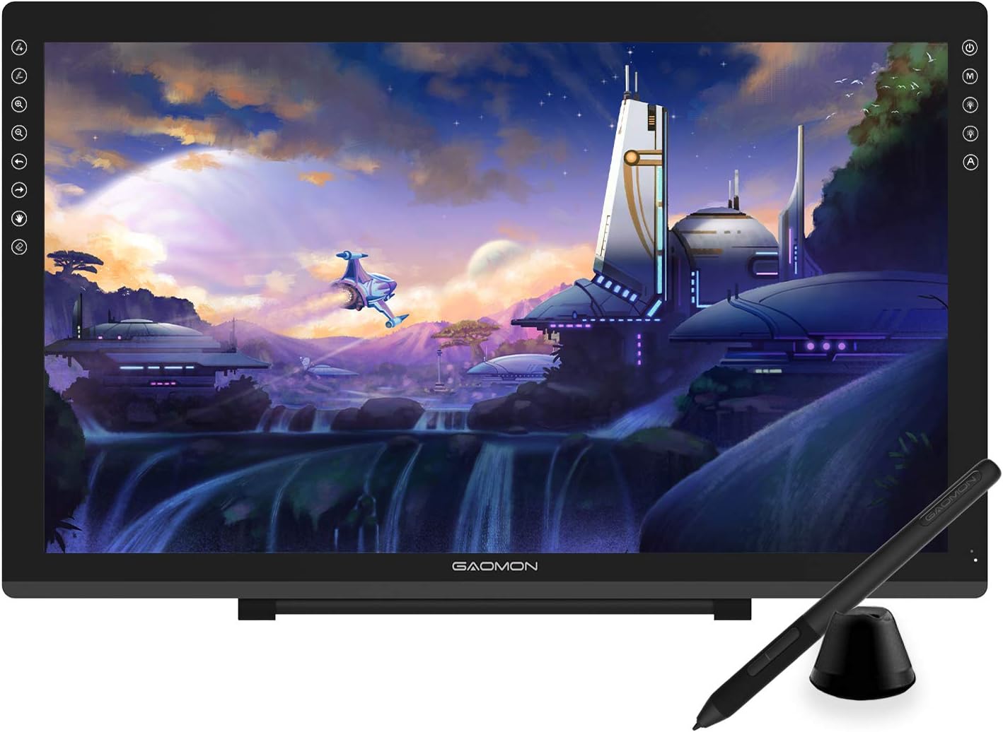 Drawing Tablet with Screen GAOMON PD1561 Drawing Monitor Art Tablet with Adjustable Stand, 10 Shortcut Keys, Tilt Support, Battery-Free Pen, 15.6-inch Graphics Tablet for Mac, Windows PC