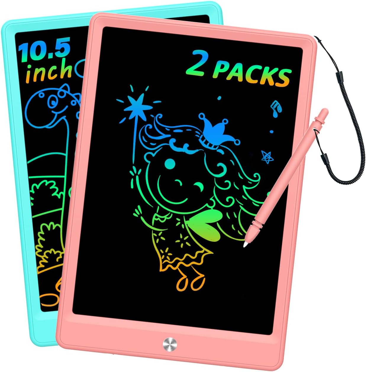 BUKEBU LCD Writing Tablet Doodle Board,10.5 inch Colorful Drawing Pad,Electronic Drawing Tablet, Drawing Pads,Travel Gifts for Kids Ages 3 4 5 6 7 8 Year Old Girls Boys (Blue)