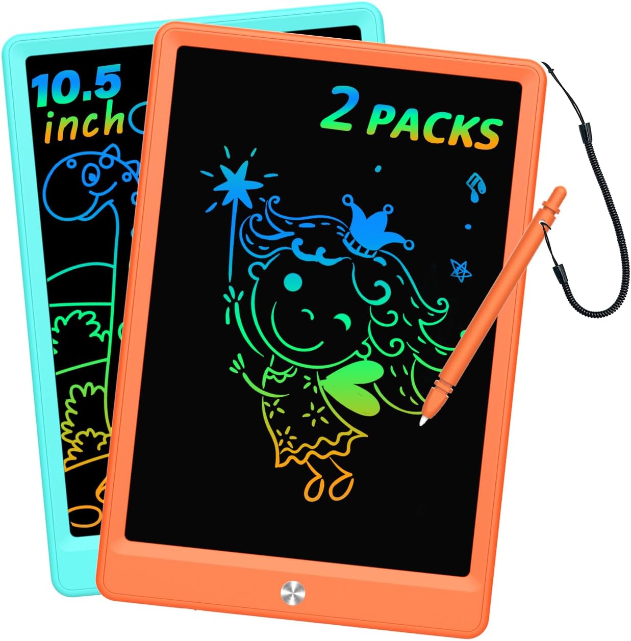 BUKEBU LCD Writing Tablet Doodle Board,10.5 inch Colorful Drawing Pad,Electronic Drawing Tablet, Drawing Pads,Travel Gifts for Kids Ages 3 4 5 6 7 8 Year Old Girls Boys (Blue)