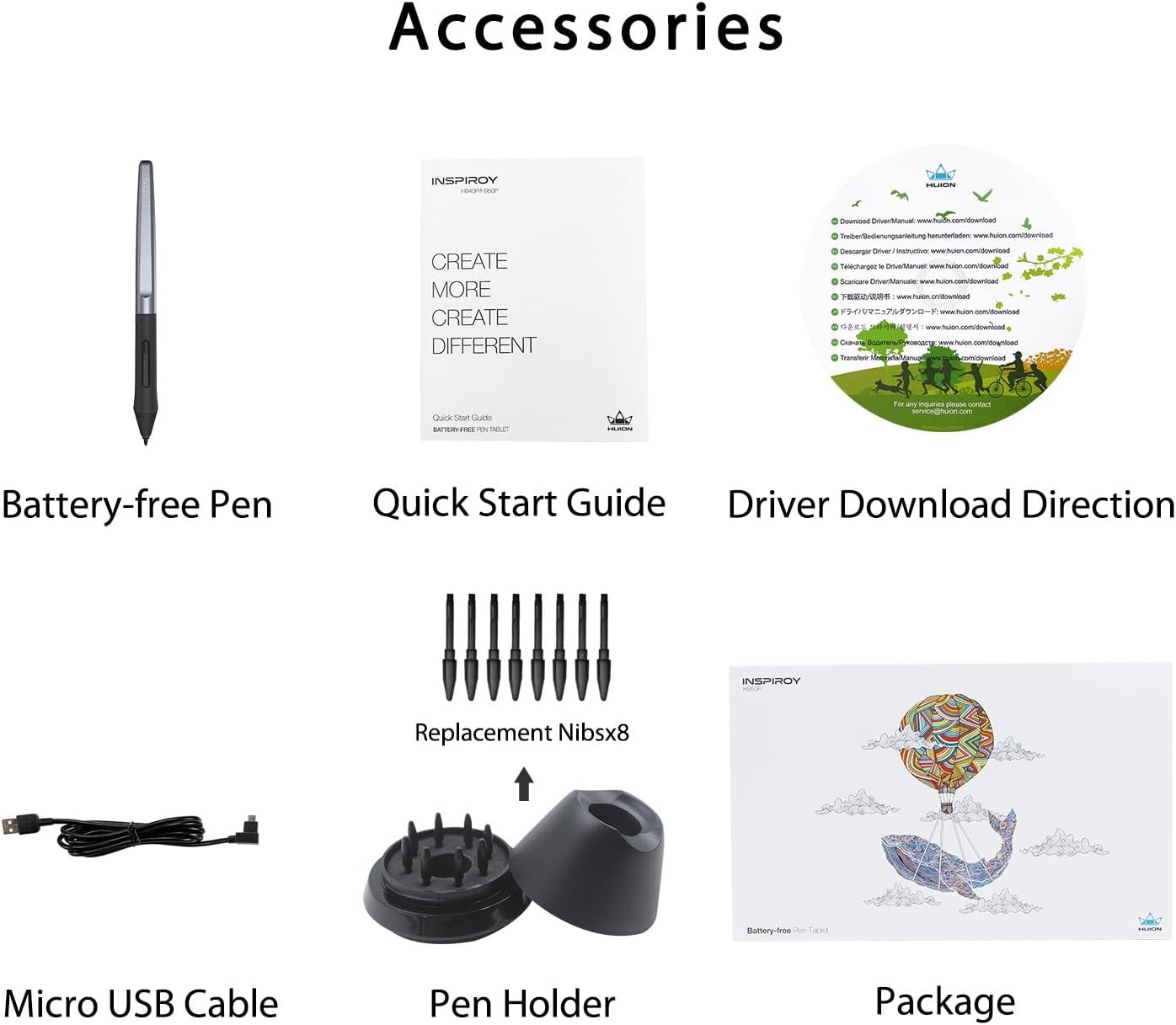 HUION Inspiroy H640P Drawing Tablet, 6x4 inch Art Tablet with Battery-Free Stylus, 8192 Pen Pressure, 6 Hot Keys, Graphics Tablet for Drawing, Writing, Design, Teaching, Work with Mac, PC & Mobile