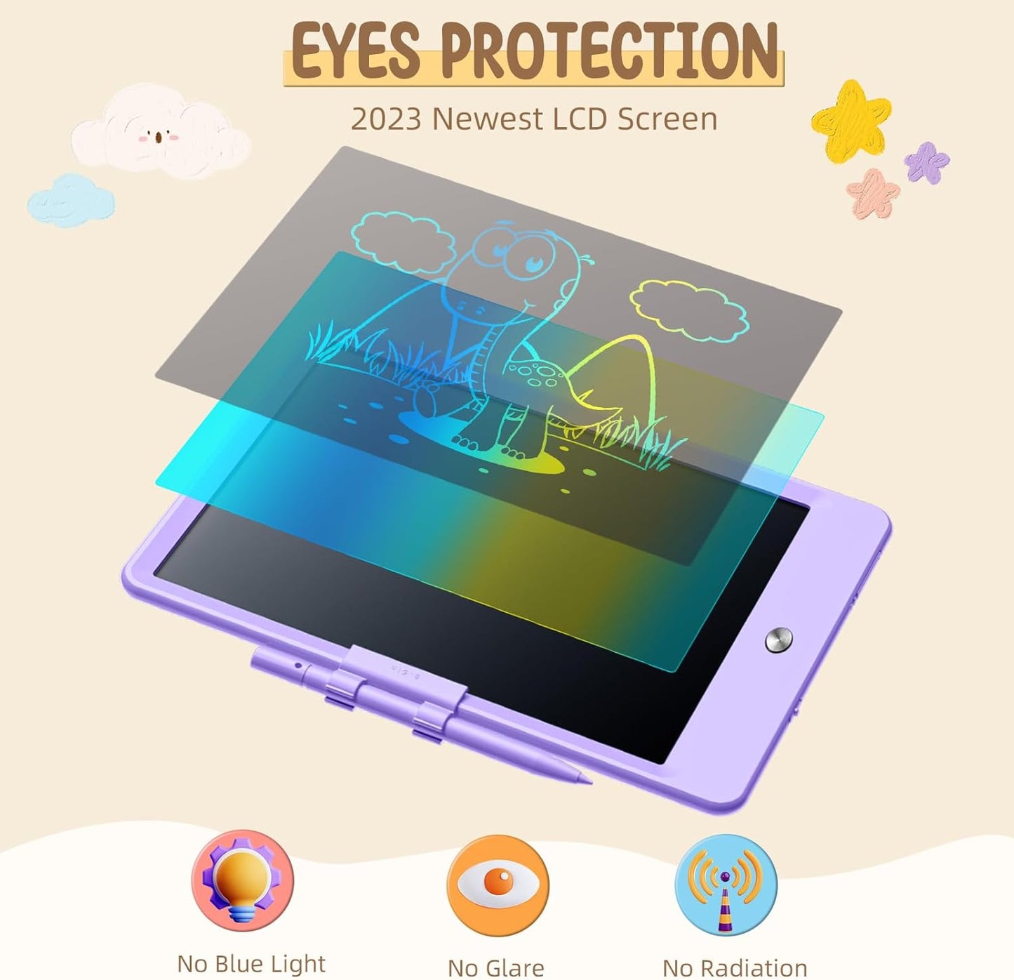 Kidopire LCD Writing Tablet, 2Pack Reusable Drawing Pad for Kids, Colorful Doodle Board Kids Drawing Tablet, Educational Toddler Girl Toys, Birthday Gift Ideas for 3 4 5 6 7 8 Year Old Kids