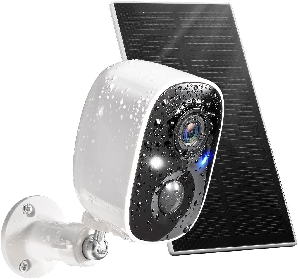 GMK Security Cameras Wireless Outdoor, 2K Color Night Vision AI Motion Detection 2-Way Talk Battery Powered WiFi Home Indoor Camera IP65 Weatherproof Spotlight Siren Alarm Cloud/SD Storage 2-Pack