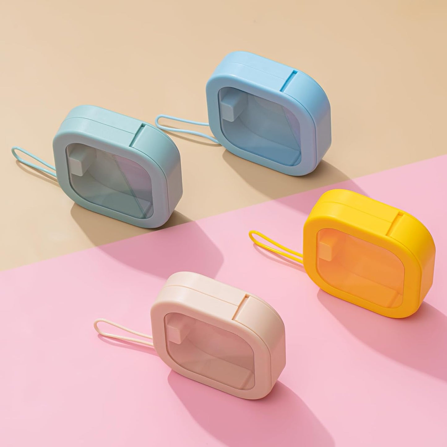 Kathfly 4 Pcs White Hair Tie Organizer Portable Hair Accessory Storage Containers Stackable Hair Tie Bobby Pin Holder Home Cotton Swab Dispenser Hair Accessories Jewelry Organizer Box