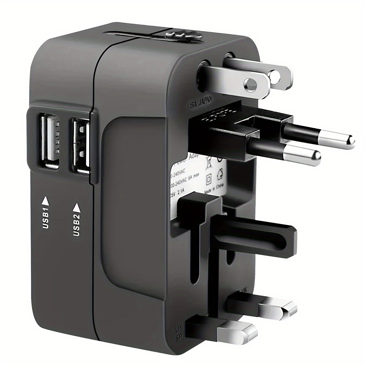 Universal Travel Plug Adapter 2 USB Ports, Dual USB
