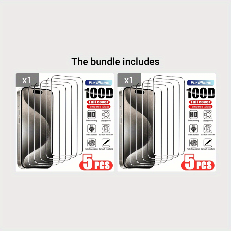 5Pcs Tempered Glass Screen Protectors