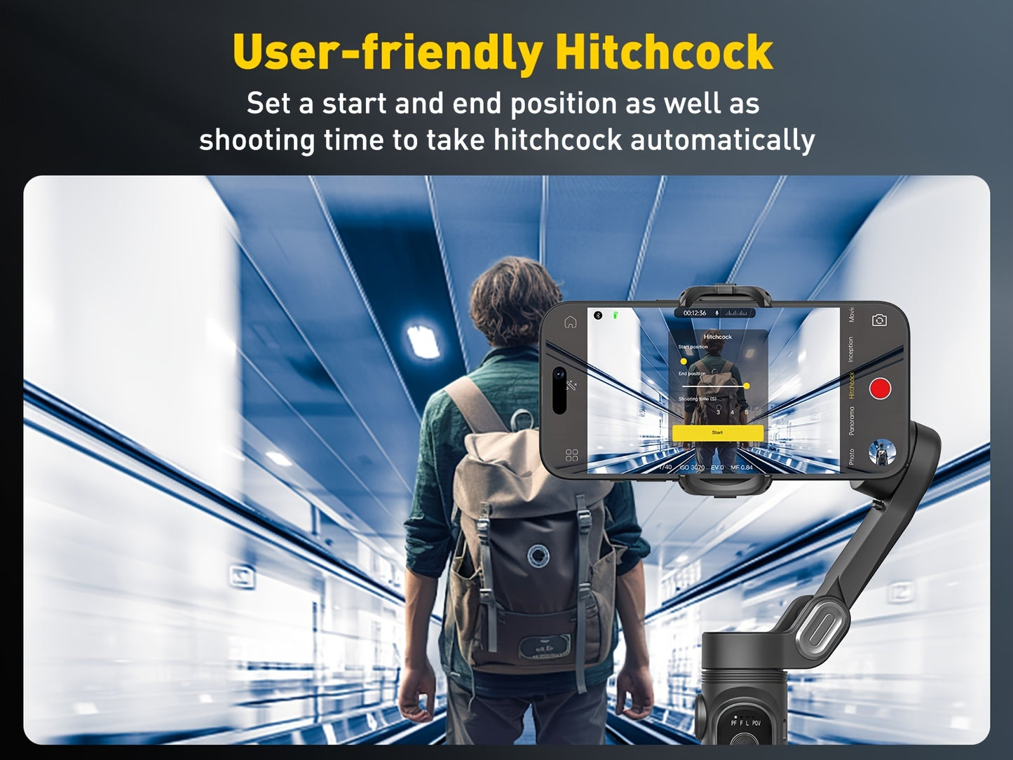 AOCHUAN Smart X Smartphone Gimbal Stabilizer For IPhone 15/14/13 Pro Max - Built-in LED Light, 3-Axis Foldable - For Video Recording & Vlogging - Perfect Gift for Content Creators & YouTubers