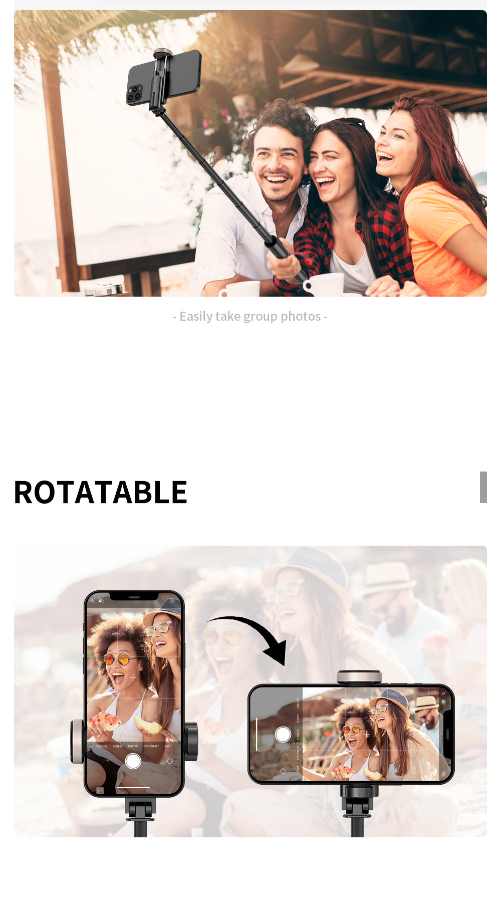 Portable Aluminum Alloy Phone Selfie Stick, Extendable Mobile Phone Tripod, Integrated Wireless Remote Hands Free Shooting For Apple IPhone And Android Smartphones 4''-7"