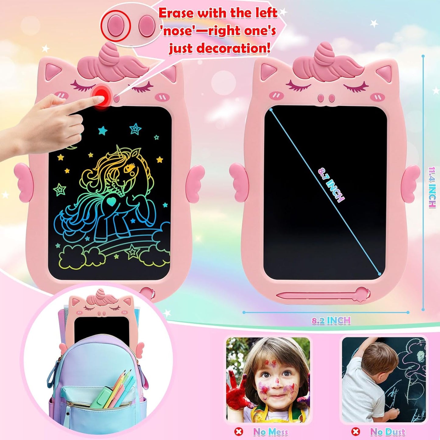 Toys for 1 2 3 Year Old Girl Gifts,10IN LCD Writing Tablet for Kids,Toddler Toys Age 1-2 Drawing Tablet,Doodle Board for Baby Girls Toys Age 4-5,Educational Learning Toys for Christmas Birthday Gifts