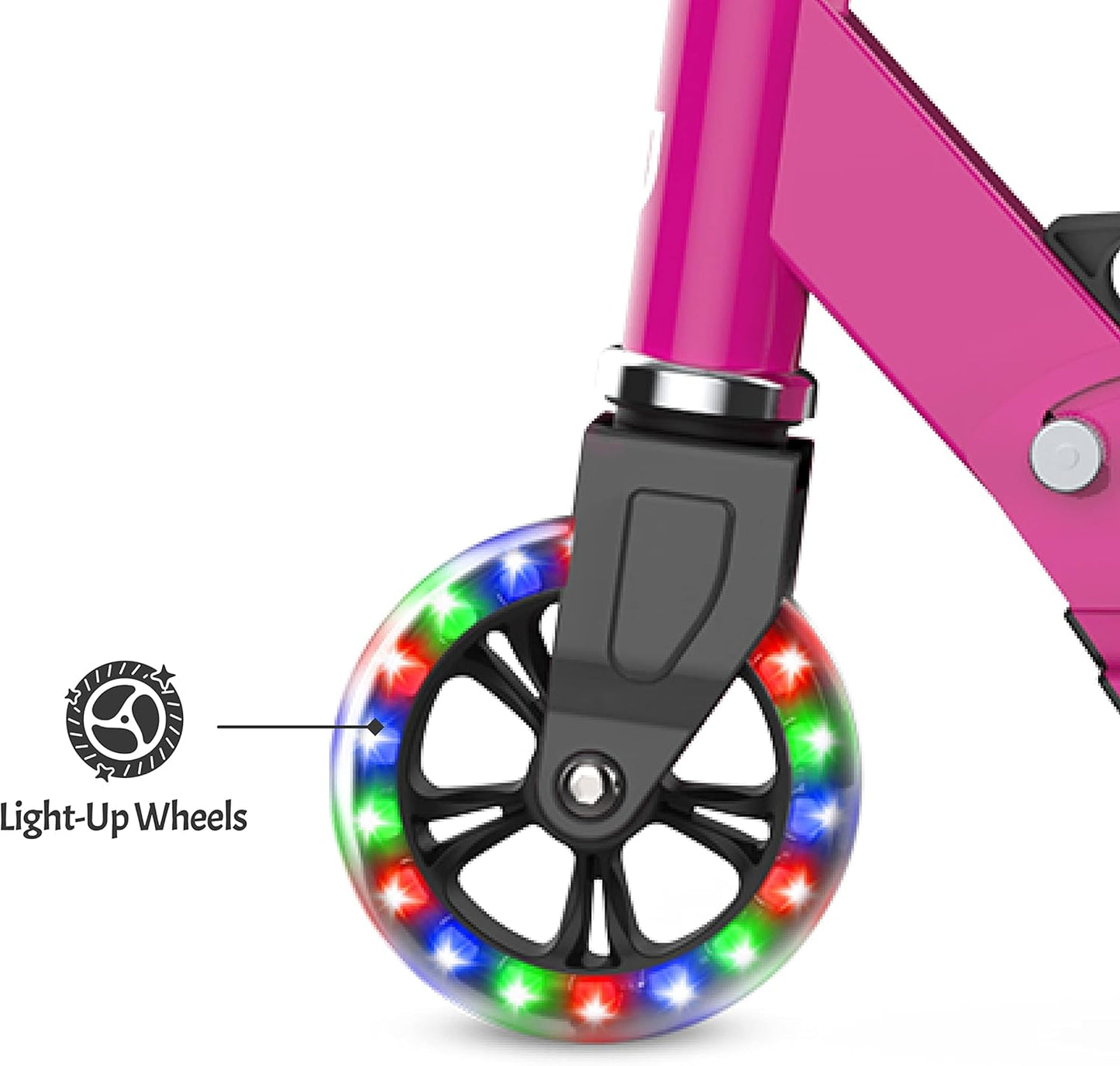Jetson 2-Wheel Light-Up Kick Scooter, Light Up Deck and Wheels, Height Adjustable Handlebar, Rear Brake, Easy-Folding Mechanism, 4 or 6 inch wheels