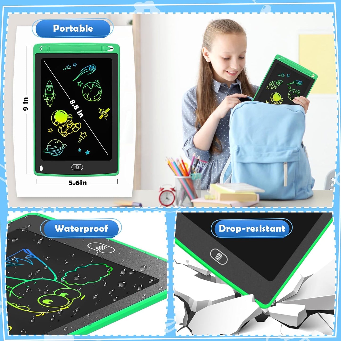 3 Pack LCD Writing Tablet for Kids, 8.5 Inch Colorful Doodle Board Drawing Tablet, Educational Learning Toys Birthday Gifts for Kids Age 3 4 5 6 7 8