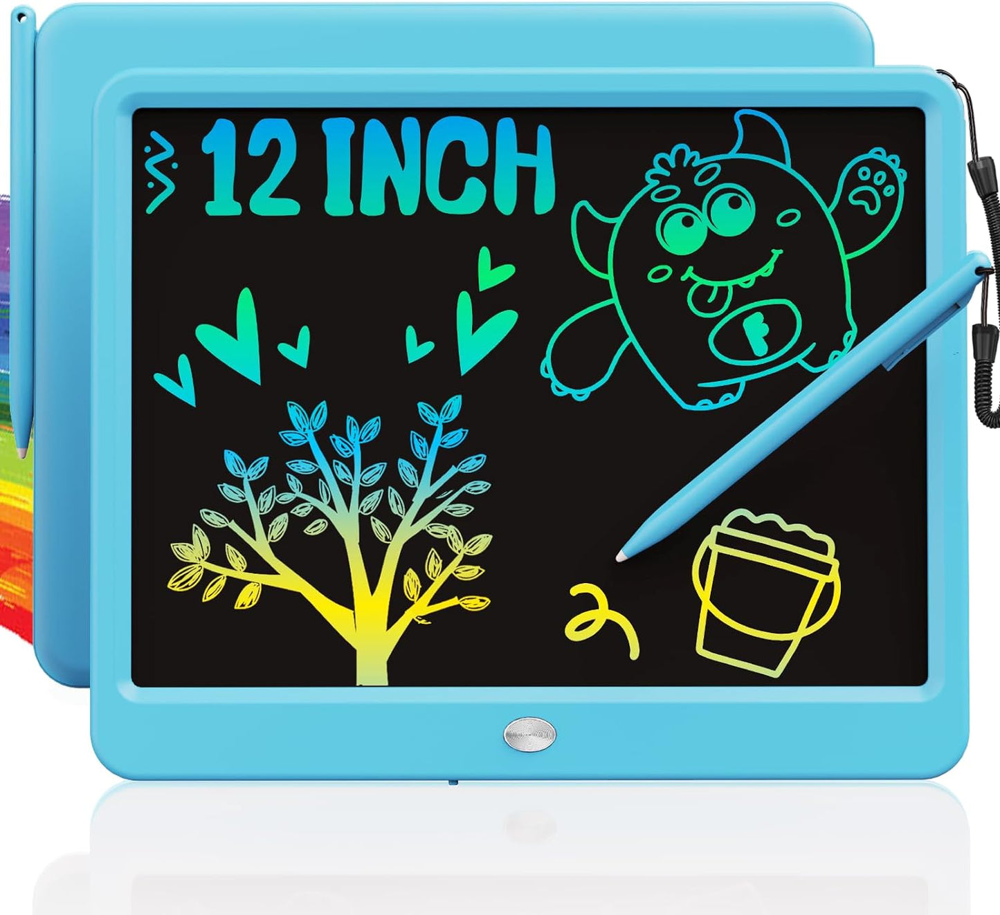 TEKFUN LCD Writing Tablet Doodle Board, 10inch Colorful Drawing Tablet Writing Pad, Kids Travel Essentials, Toddler Toys for 3 4 5 6 7 8 Year Old Girls Boys (Blue)