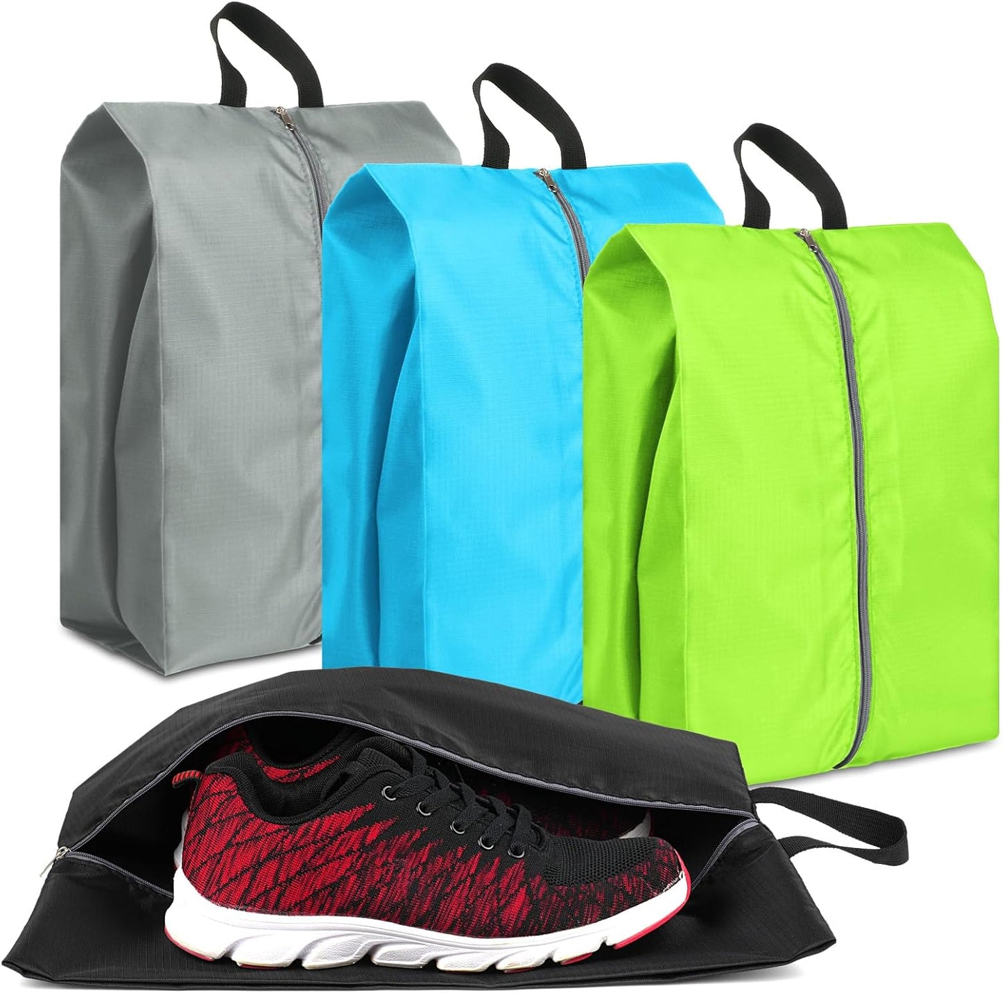 Shoe Bags for Travel, Set of 4 Pack Travel Shoe Bags for Packing, Large Waterproof Portable Travel Shoe Bag with Zipper Travel Essentials Women for and Men