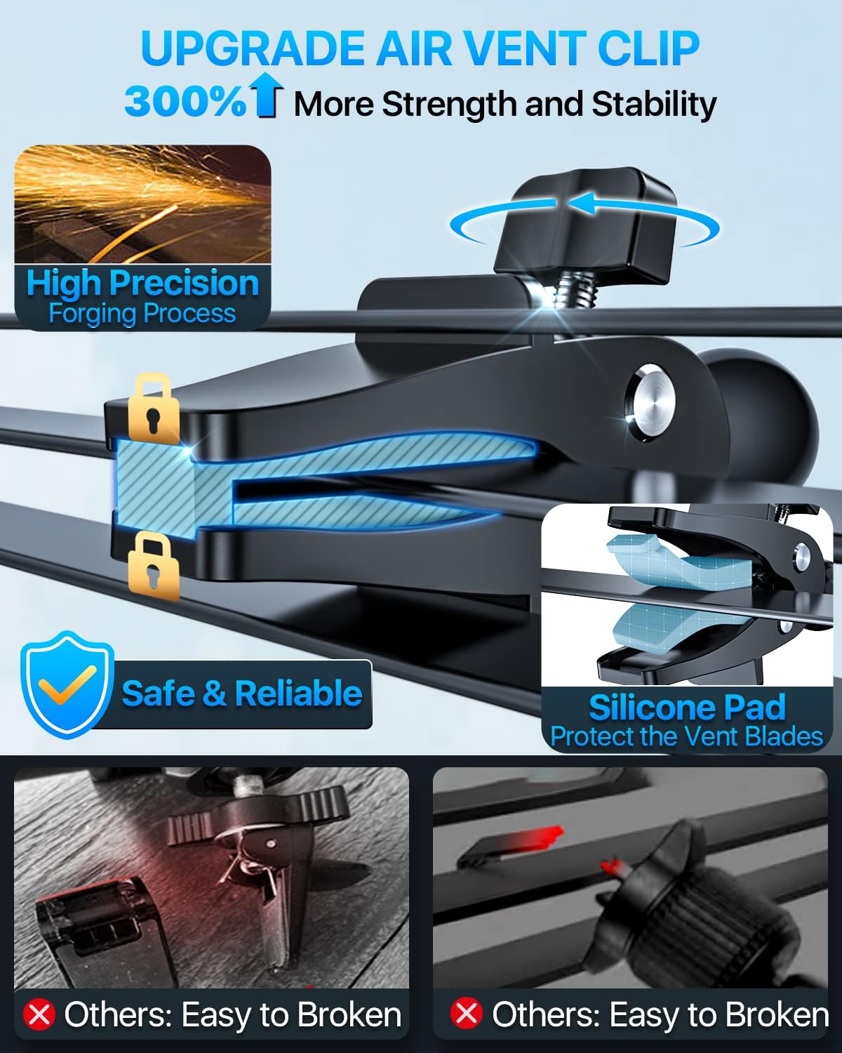 2025 Ultimate Car Phone Mount【80 LBS Strongest Suction & Military-Grade】【Patent & Safety Certs】 Cell Phone Holder Truck Stand for Dashboard Windshield Vent for iPhone 16 Pro Max 15 14 Samsung, Black