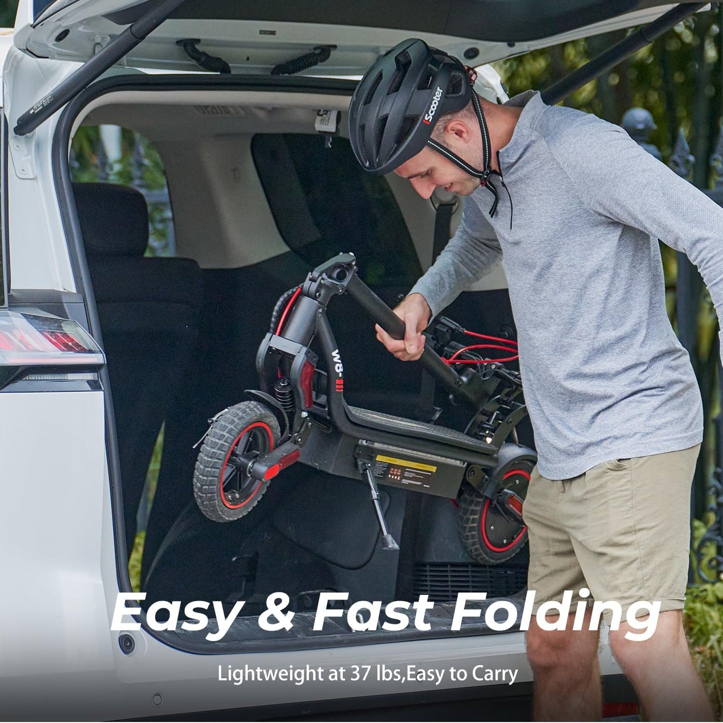 iScooter Electric Scooter, Top Speed 22/25 MPH E-Scooter Up to 18/25 Miles Range, Folding Commuting Electric Scooter for Adults with Turn Signal-360 ° Lighting - 8.5/9.3" Tires/264 Lbs Load W7 & W8