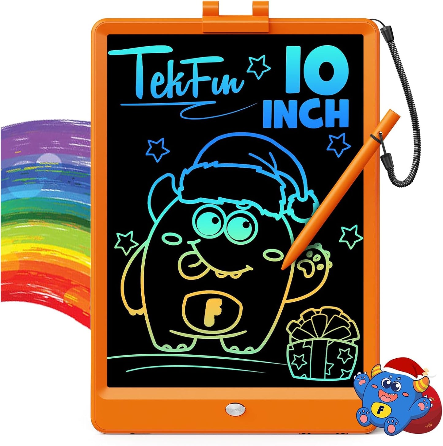 TEKFUN LCD Writing Tablet Doodle Board, 10inch Colorful Drawing Tablet Writing Pad, Kids Travel Essentials, Toddler Toys for 3 4 5 6 7 8 Year Old Girls Boys (Blue)