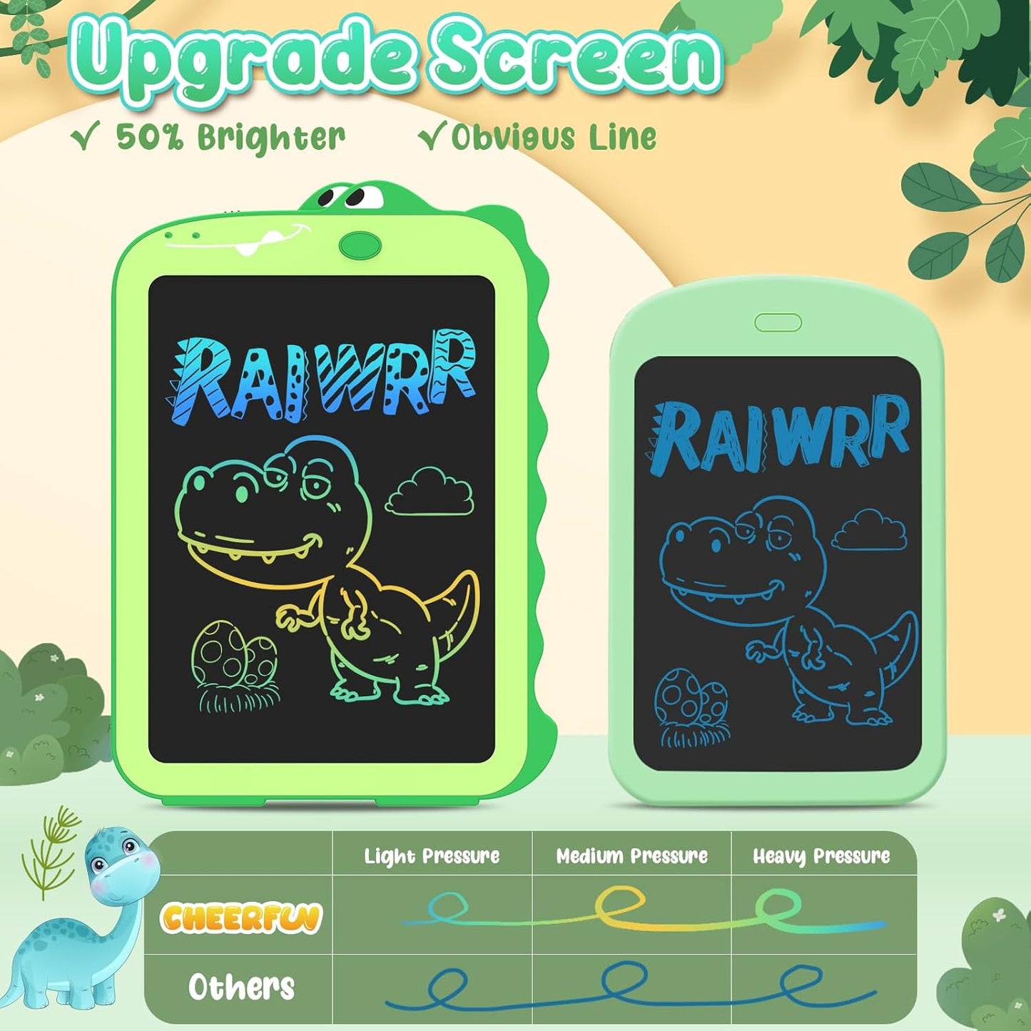 LCD Writing Tablet for Kids Toys 8.5" Toddler Toys Learning Drawing Board Dinosaur Toys for 3 4 5 6 7 Year Old Boys Girls Birthday Gifts Idea Light Doodle Pad Christmas Stocking Stuffers for Kids